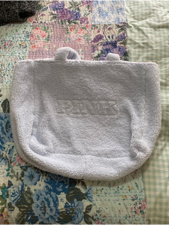 PINK Victoria's Secret Handbags - Victoria’s Secret Pink Blue Sherpa Tote Bag